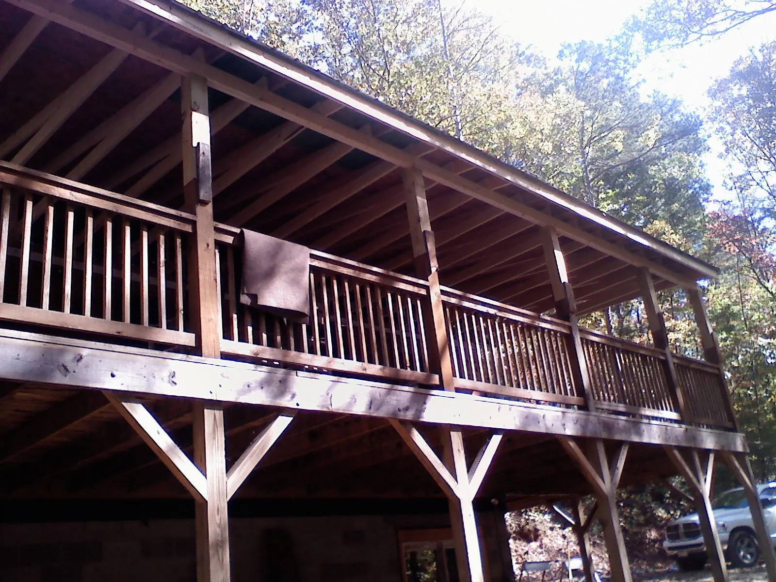 Timber framing under a new elevated porch and deck — Roof Leak Repair in Ridgeway by Roofing Brothers